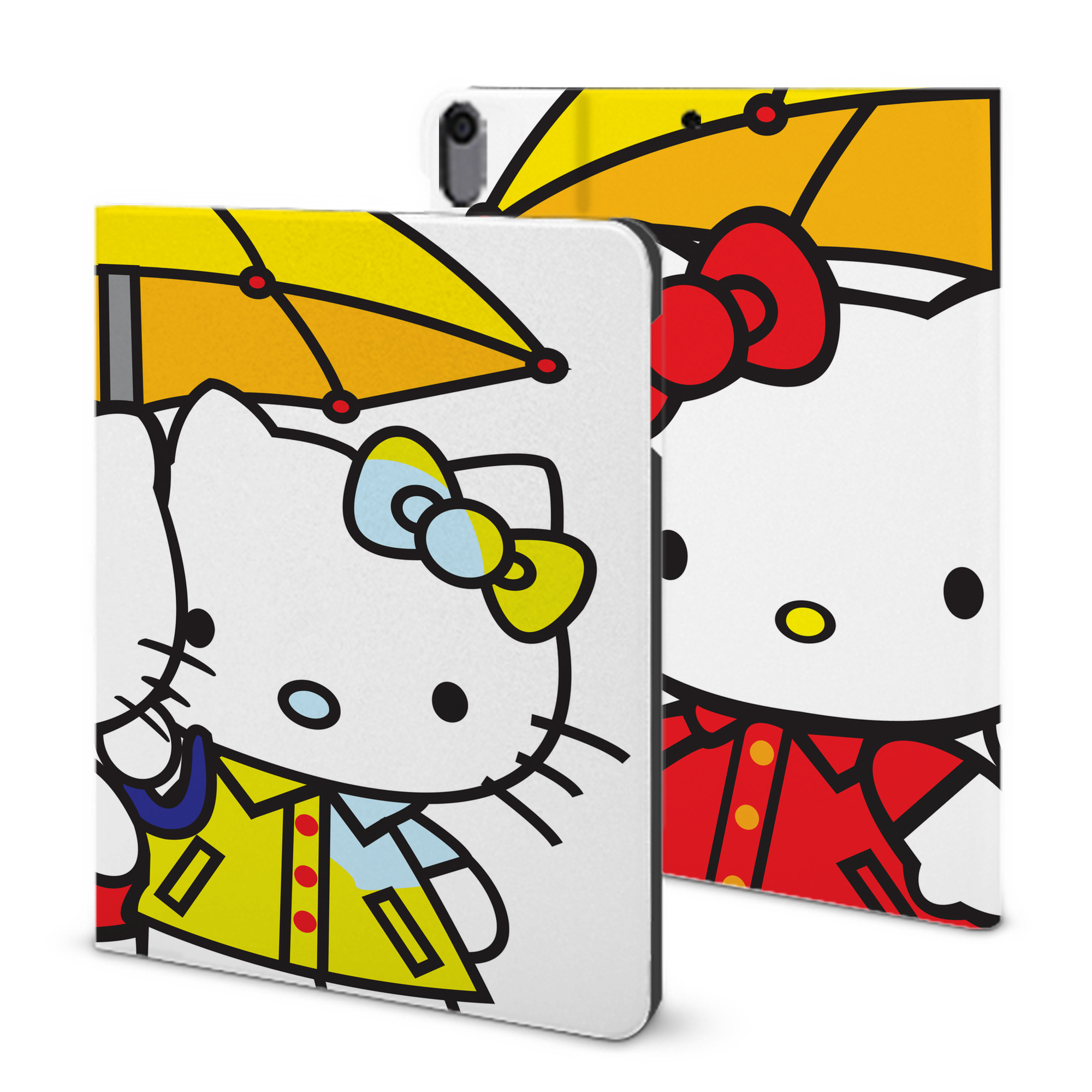 （画像用） Hello Kitty ハローキティ IPad ケース ブック型 PUレザー TPU 耐衝撃 軽量 薄型 ペン収納なし 全面保護 IPad 各モデル対応